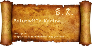 Beluzsár Karina névjegykártya